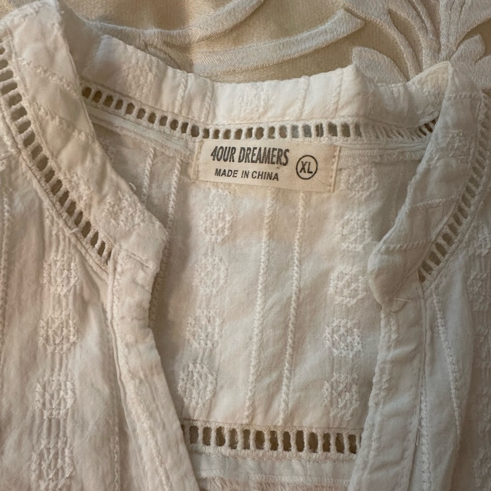 4OUR DREAMERS White Cotton Shirt US XL🌸 - Picture 6 of 10